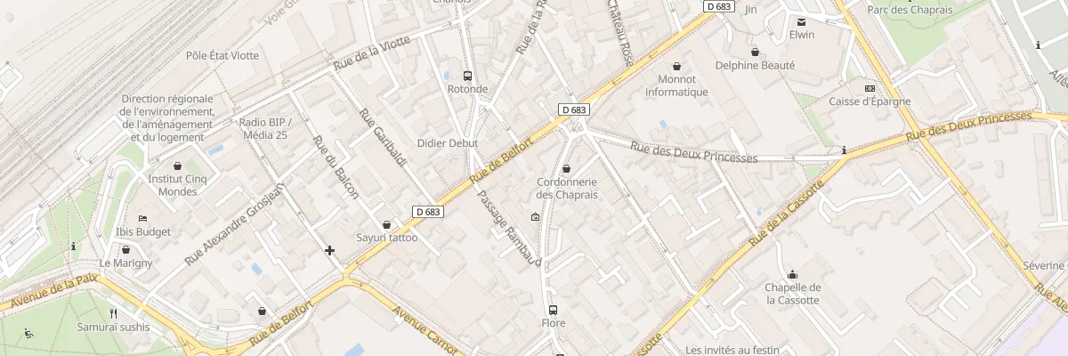 Plan du 28 Rue de Belfort à Besançon