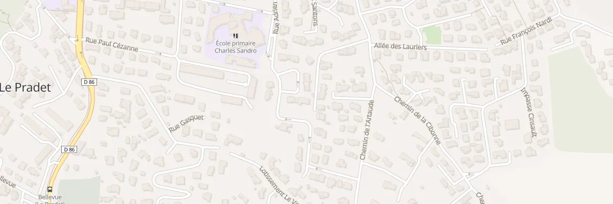 Plan du 296 Rue Adrien Pelegrin au Pradet