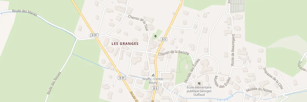 Plan du 197 Che des Granges à Gruffy