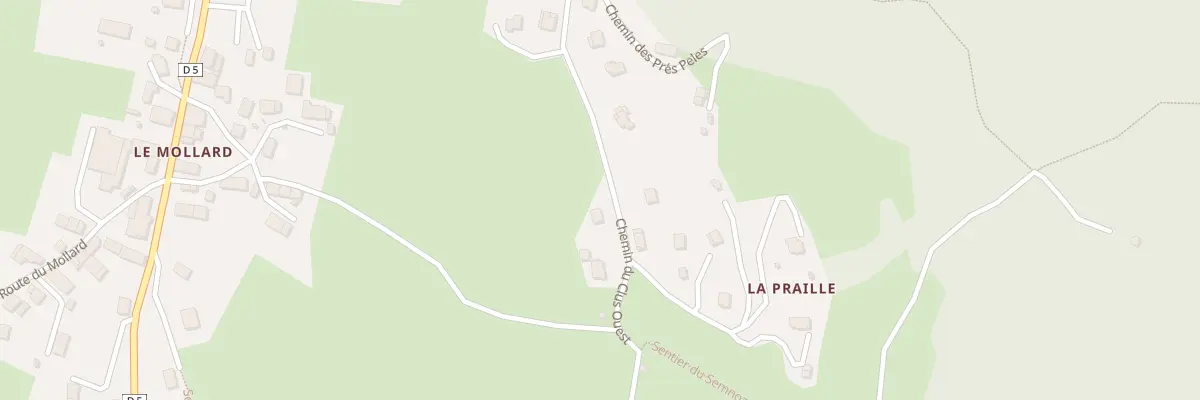 Plan du 216 Che du Clus-ouest à Gruffy