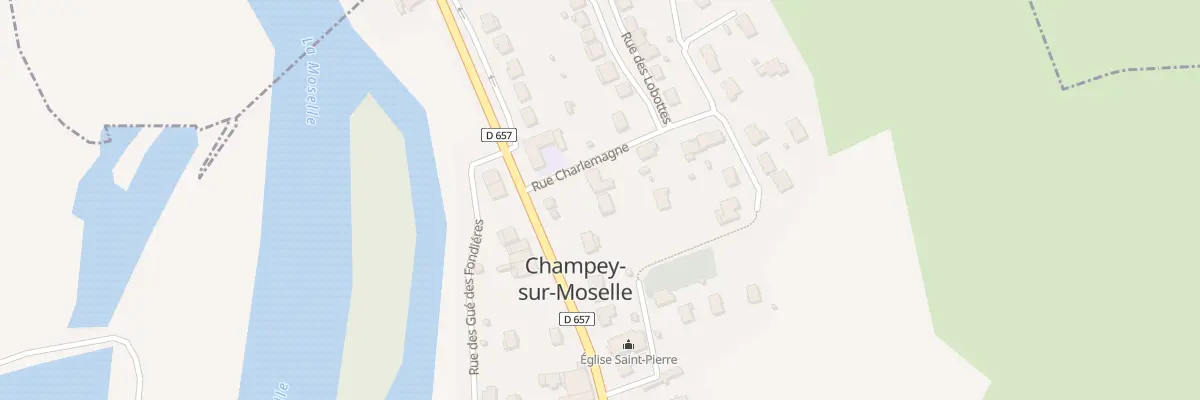 Plan du 13 Rte Departementale 657 à Champey-sur-Moselle