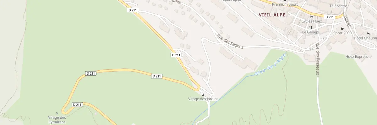 Plan de Rte d’Huez à Huez