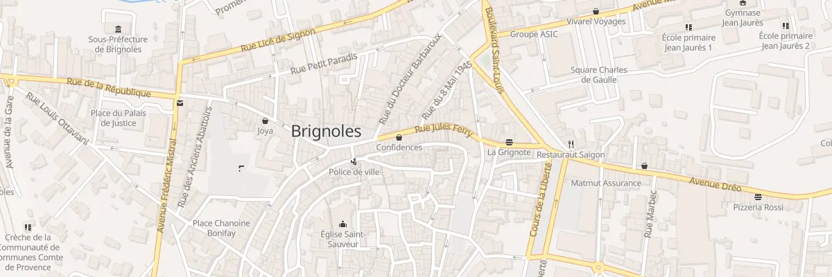 Plan du 16 Rue Jules Ferry à Brignoles