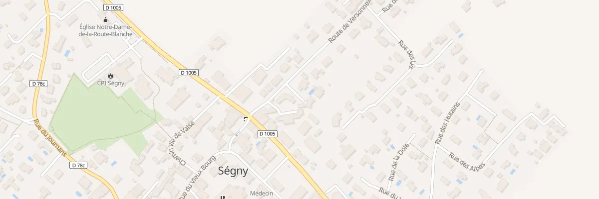 Plan de Rte de Versonnex à Ségny