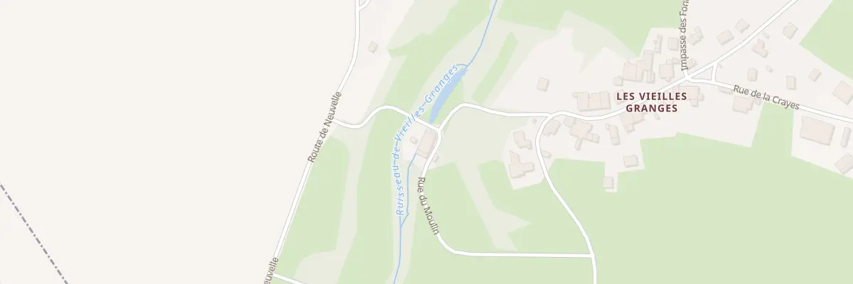Plan des Veilles Granges Hameau à Traitiéfontaine