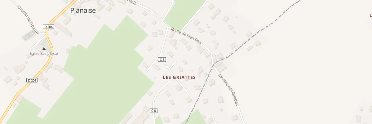 Plan du 117 Che des Griattes à Planaise