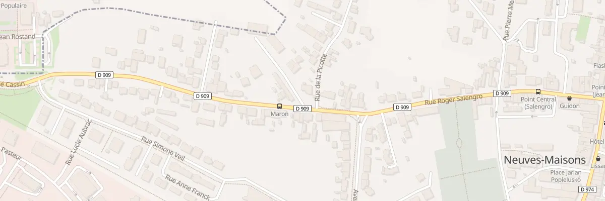 Plan de la Rue Roger Salengro à Neuves-Maisons