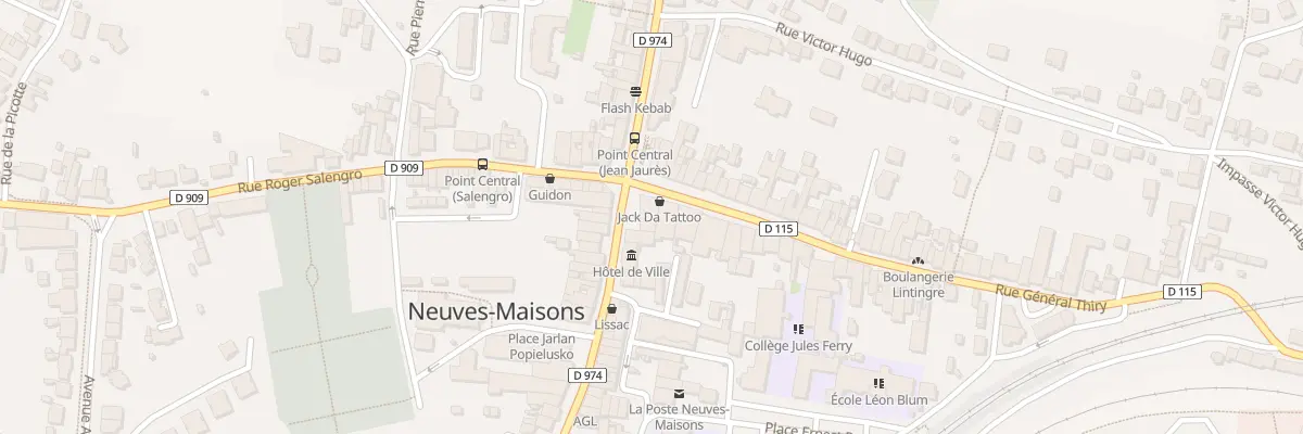 Plan du 2 Rue General Thiry à Neuves-Maisons