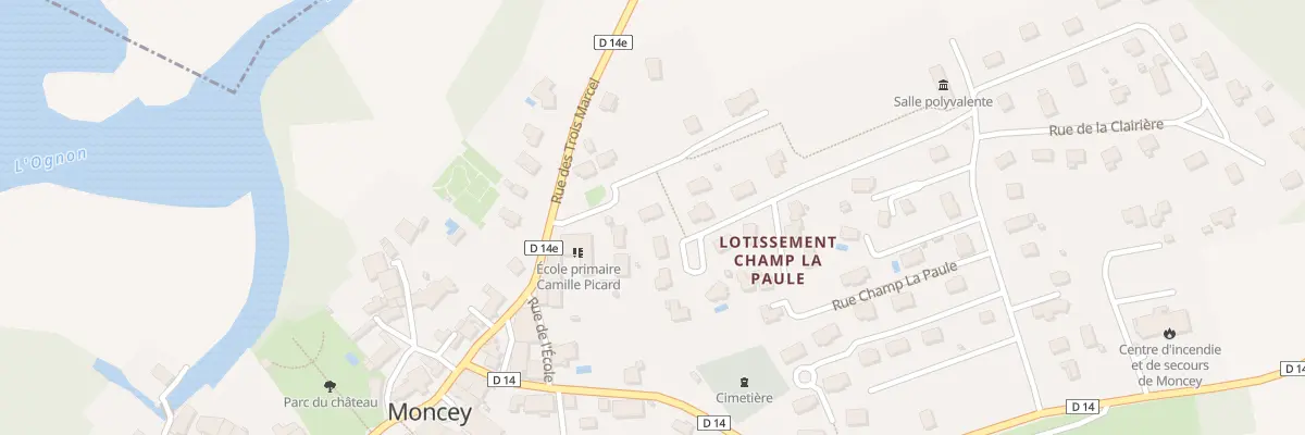 Plan du 4 Rue du Lot. Champ La Paule à Moncey