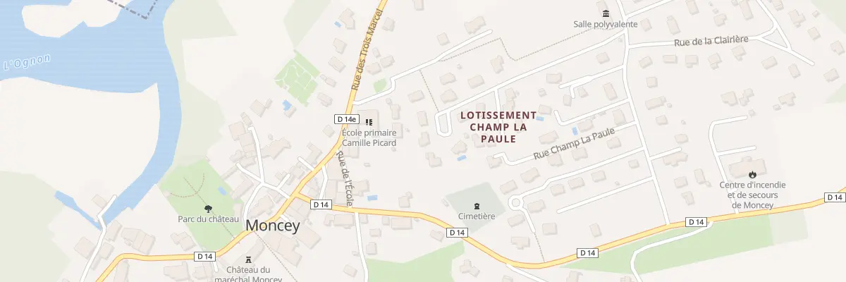 Plan du 6 Rue du Lot. Champ La Paule à Moncey
