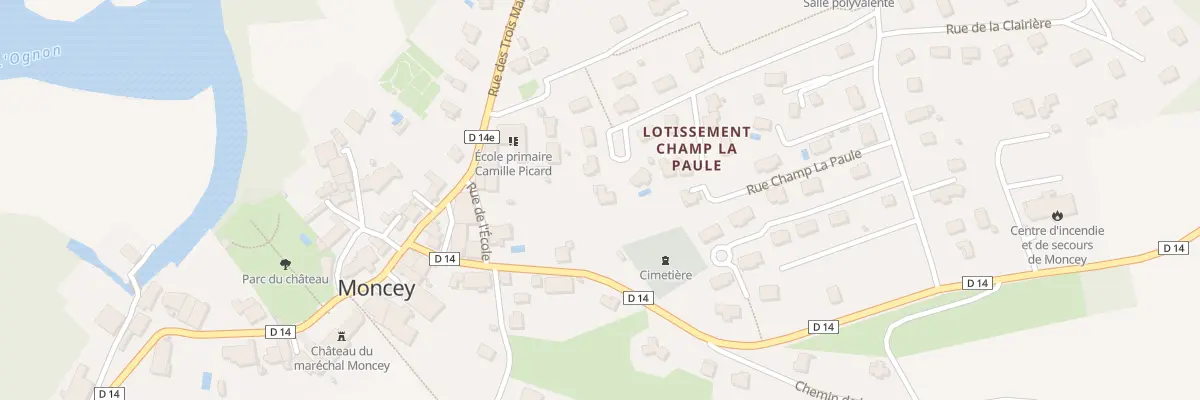 Plan du 7 Rue du Lot. Champ La Paule à Moncey