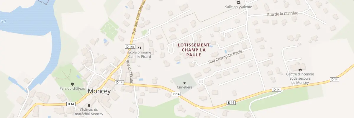 Plan du 8 Rue du Lot. Champ La Paule à Moncey