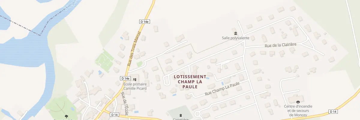 Plan du 2 Rue du Lot. Champ La Paule à Moncey
