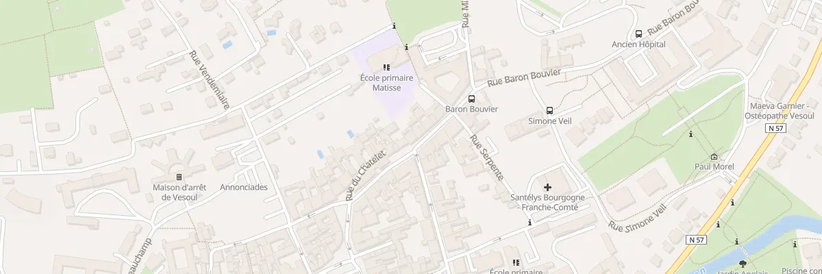 Plan du 21 Rue Baron Bouvier à Vesoul