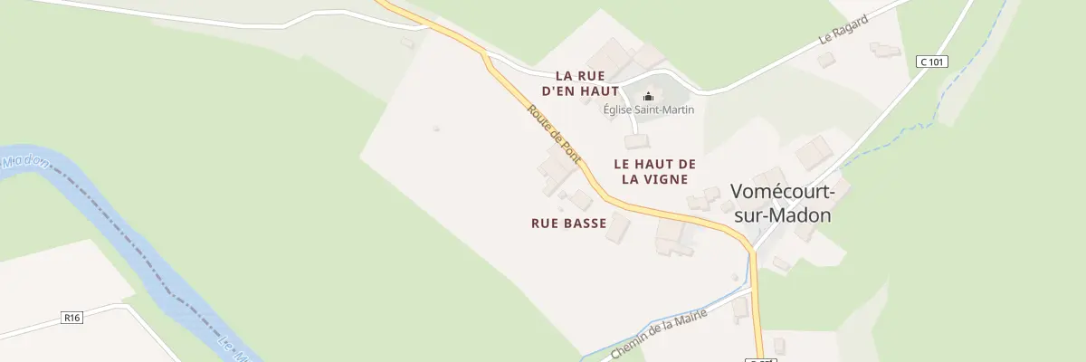 Plan du 11 Rte de Pont à Vomécourt-sur-Madon