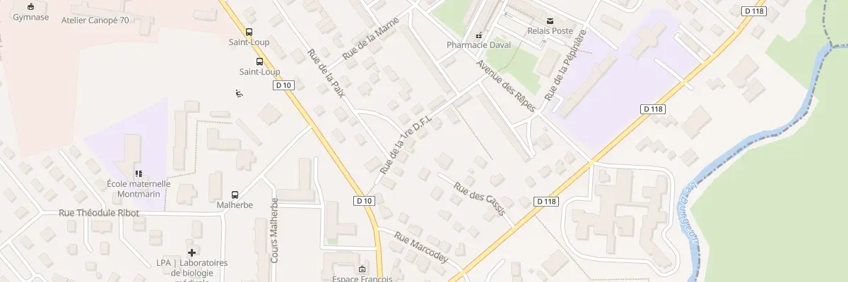 Plan du 12 Rue de la 1ère D.f.l. à Vesoul