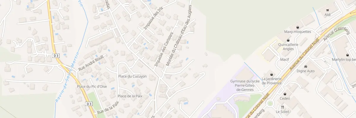 Plan du 6 Mte du château d’eau Augiers à Digne-les-Bains