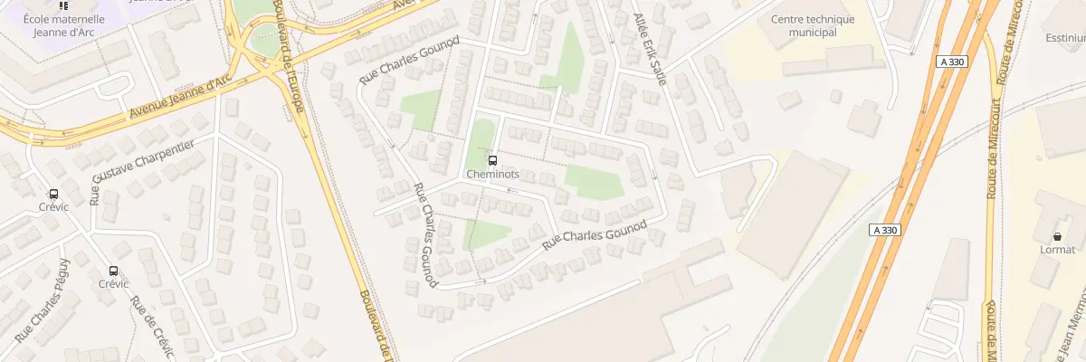 Plan du 25 Rue Emmanuel Chabrier à Vandœuvre-lès-Nancy