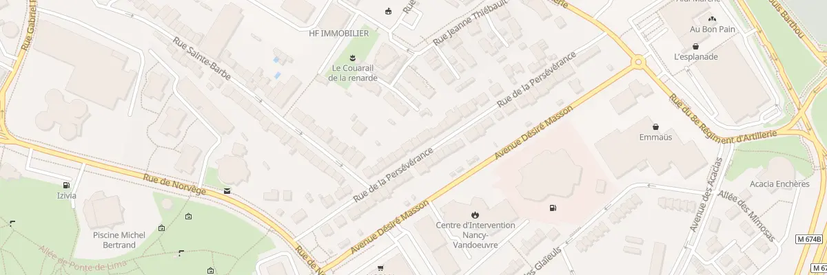 Plan du 25 Rue de la Persévérance à Vandœuvre-lès-Nancy