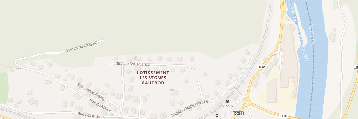 Plan de la Rue de Sous Vance à Laissey