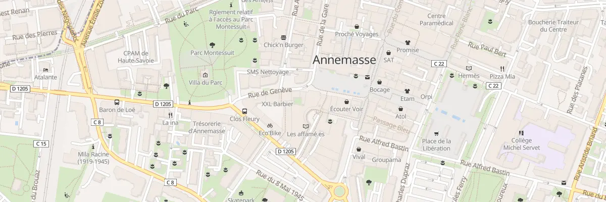 Plan du 2 Pl de l’Hôtel de Ville à Annemasse