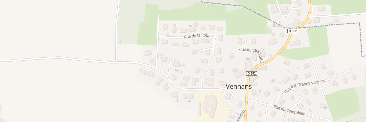 Plan de la Rue de Pouligney à Vennans