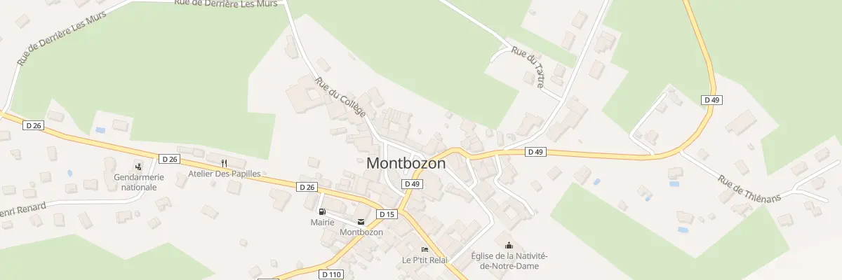 Plan du 2 Rue du Collège à Montbozon