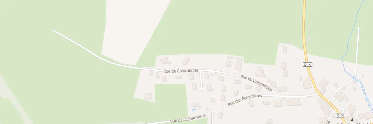 Plan de la Rue de Colombotte à Velleminfroy