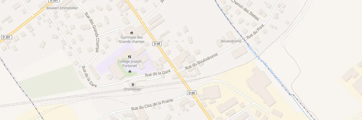 Plan du 1A Rue du boulodrome à Frontenex
