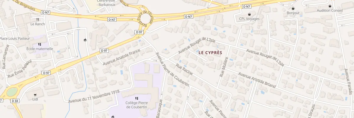 Plan du 2 Av Rouget de l’Isle au Luc