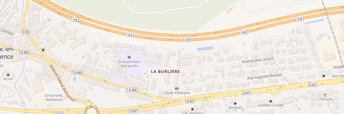Plan de la Rue Jean Moulin au Luc