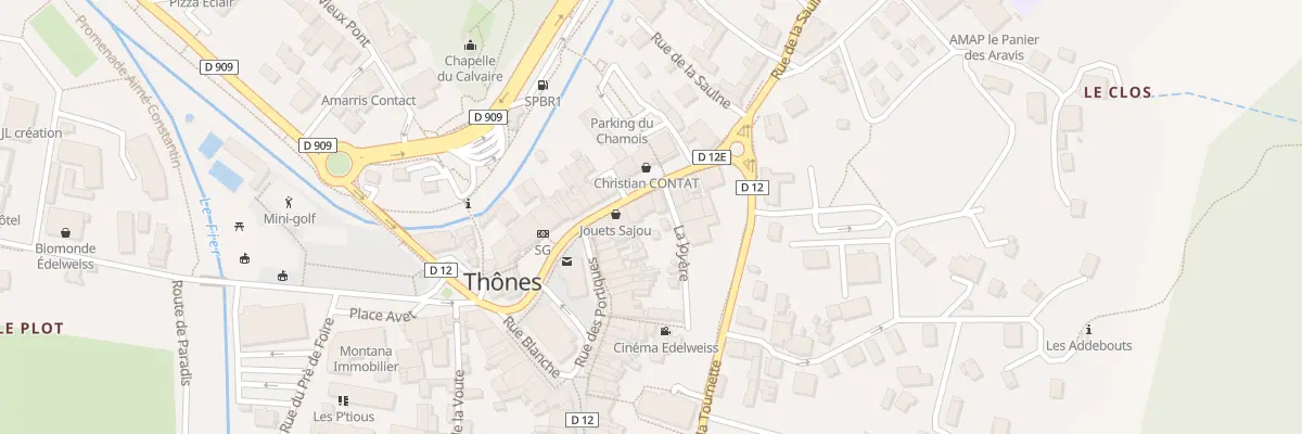 Plan de la Rue de la Saulne à Thônes
