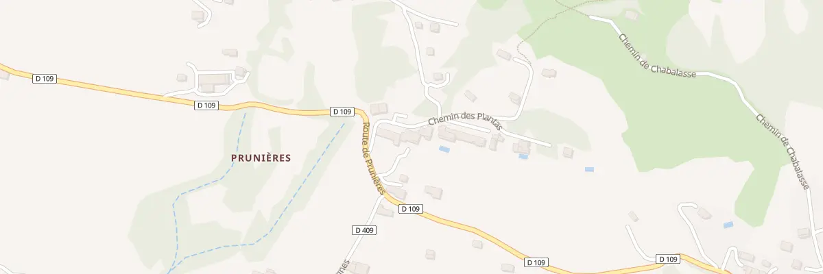Plan du 5303 Les Plantas à Prunières
