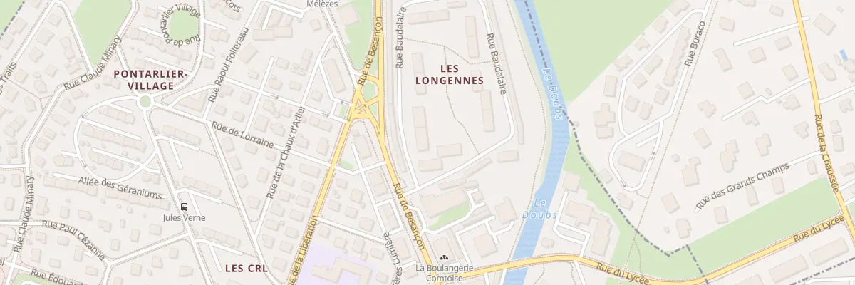 Plan du 3 Rue Baudelaire à Pontarlier