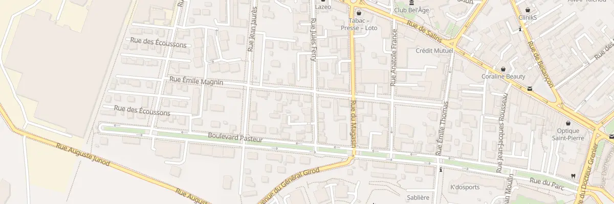 Plan du 19 Rue Emile Magnin à Pontarlier