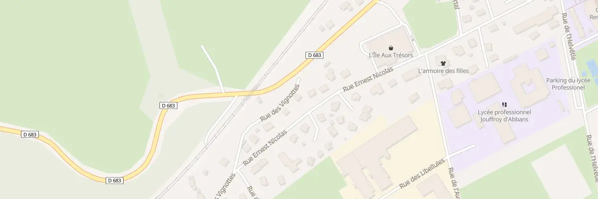 Plan du 1 Rue des Vignottes à Baume-les-Dames