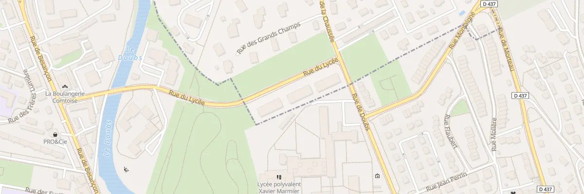 Plan du 12 Rue du Lycée à Doubs