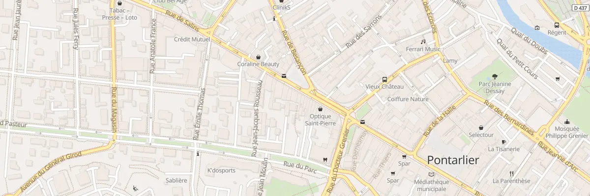 Plan du 25 Rue du Faubourg Saint Pierre à Pontarlier