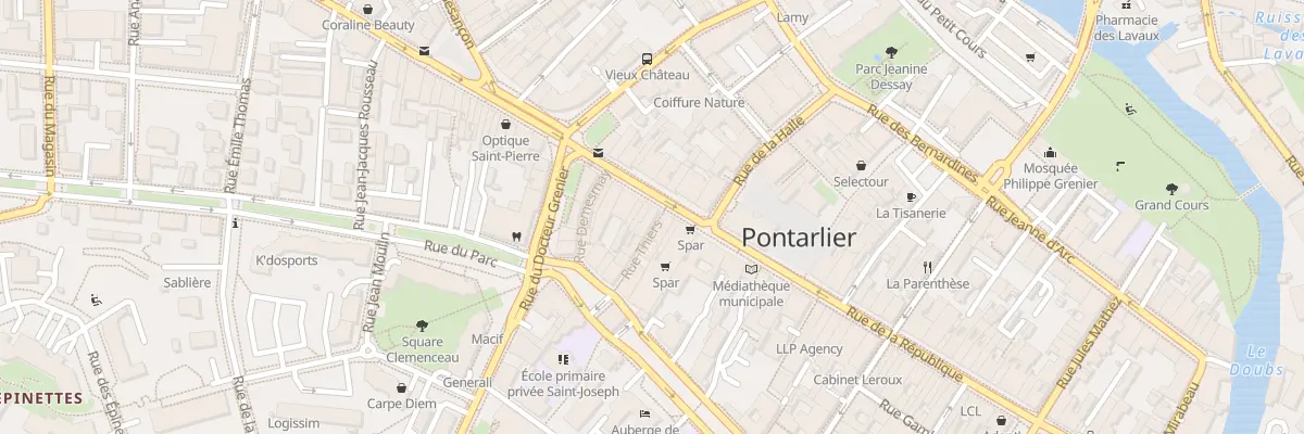 Plan du 2 Rue Thiers à Pontarlier