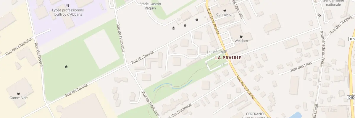 Plan du 7 Rue du Tennis à Baume-les-Dames