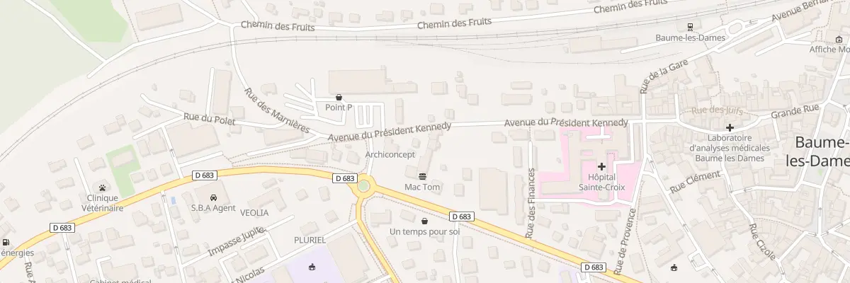Plan du 9 Av du Président Kennedy à Baume-les-Dames