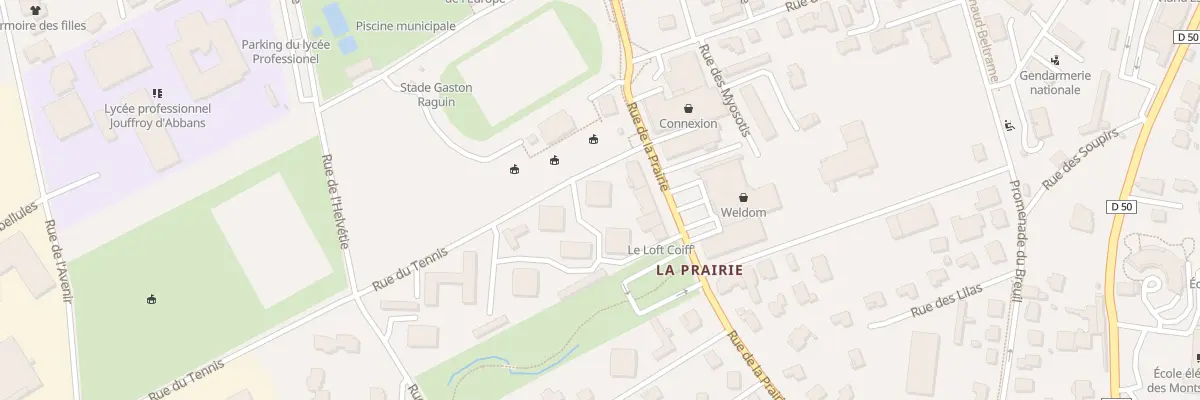 Plan du 1 Rue du Tennis à Baume-les-Dames