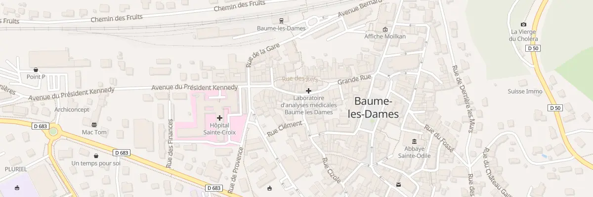 Plan du 9 Rue Courvoisier à Baume-les-Dames
