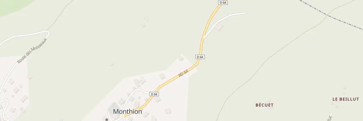 Plan du 316 Cd 64 à Monthion