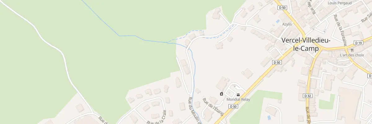 Plan du 10 Rue du Moulin du Pre à Vercel-Villedieu-le-Camp