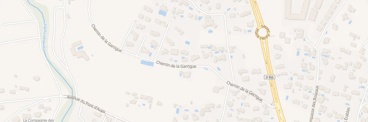Plan du 9998 Che de la Garrigue à Draguignan