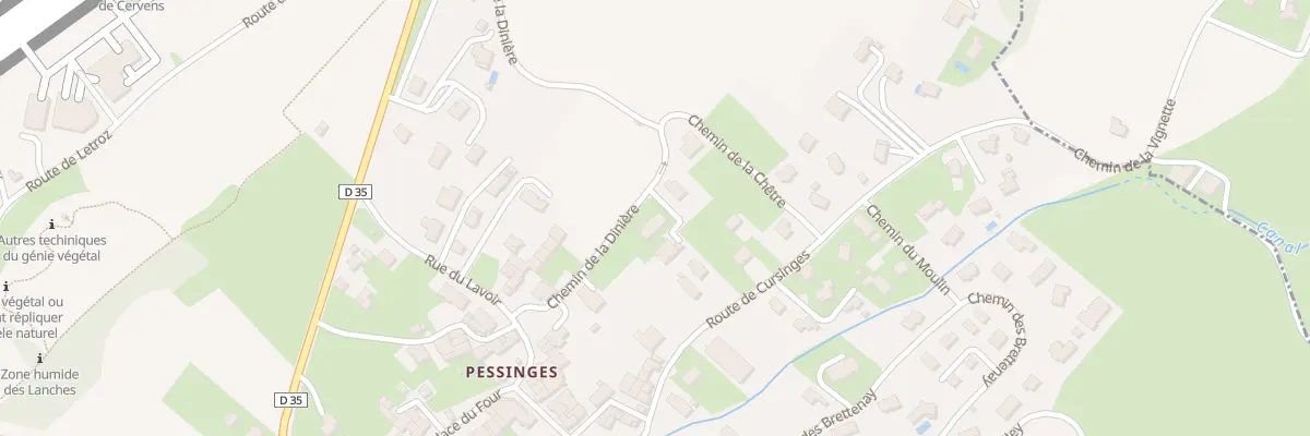 Plan du 128 Che de la Dinière à Cervens