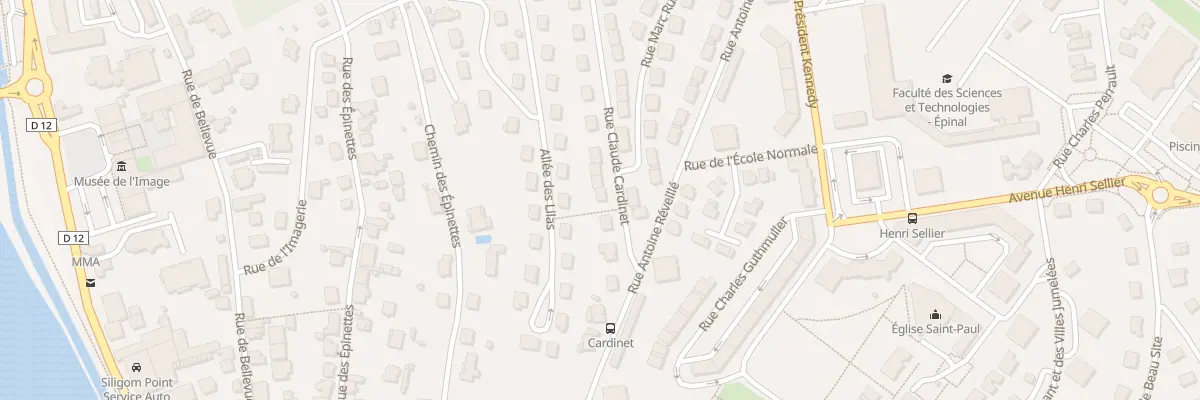 Plan du 7 Rue Claude Cardinet à Épinal