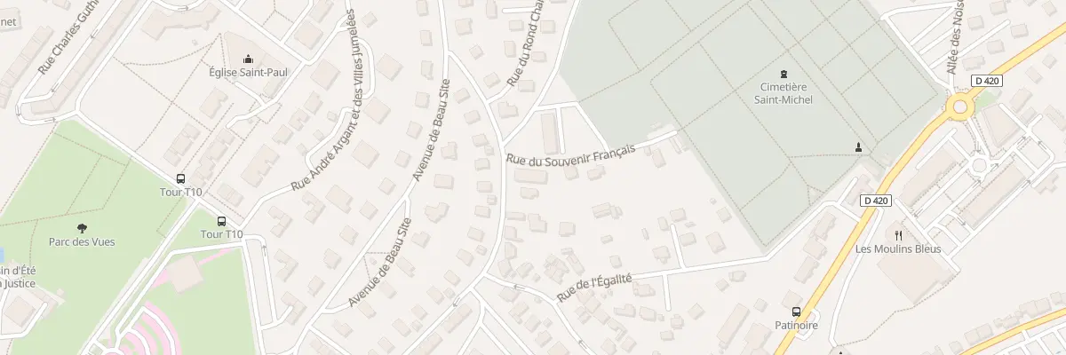 Plan du 2 Rue du Souvenir Français à Épinal