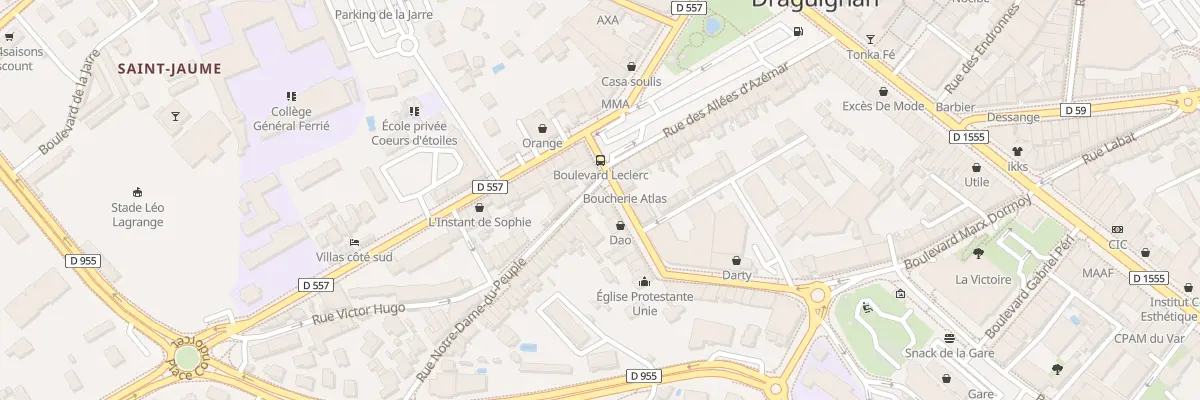 Plan du 2 Bd General Leclerc à Draguignan